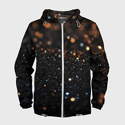 Ветровка с капюшоном мужская Черный текстурный фон, цвет: 3D-белый