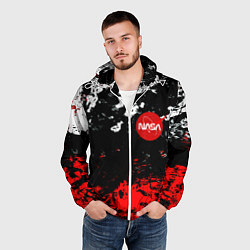 Ветровка с капюшоном мужская Nasa краски, цвет: 3D-белый — фото 2