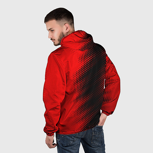 Мужская ветровка Honda - red gradient по-вертикали / 3D-Черный – фото 4