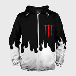 Ветровка с капюшоном мужская Monster energy red logo, цвет: 3D-белый