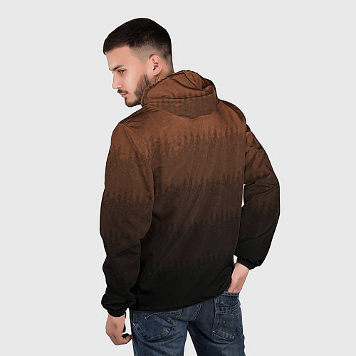 Мужская ветровка Чёрно-коричневый полосы от светлого к тёмному / 3D-Черный – фото 4