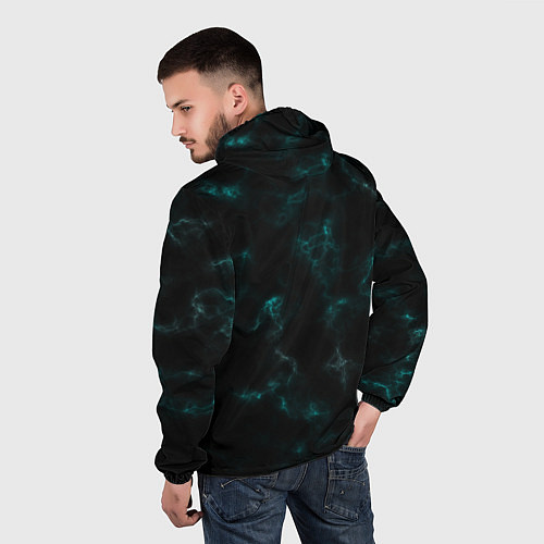 Мужская ветровка Color black turquoise / 3D-Белый – фото 4