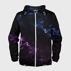 Ветровка с капюшоном мужская Color black blue pink, цвет: 3D-белый