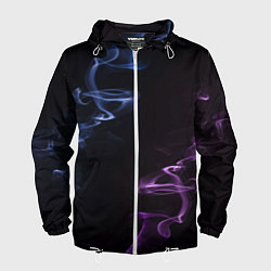 Ветровка с капюшоном мужская Color black blue pink, цвет: 3D-белый