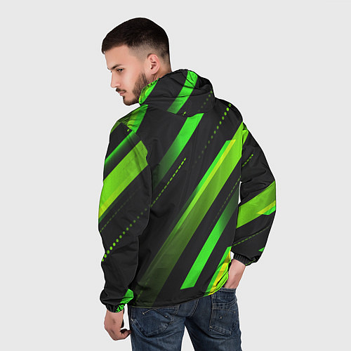 Мужская ветровка Color black green / 3D-Белый – фото 4