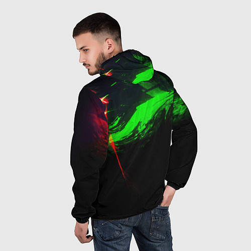 Мужская ветровка Color black green red / 3D-Белый – фото 4