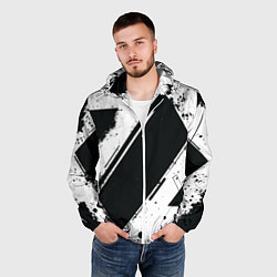 Ветровка с капюшоном мужская Color black white, цвет: 3D-белый — фото 2