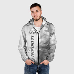 Ветровка с капюшоном мужская Infiniti - white gradient по-вертикали, цвет: 3D-черный — фото 2
