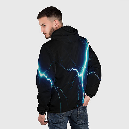 Мужская ветровка Lightning light blue / 3D-Белый – фото 4