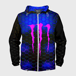 Ветровка с капюшоном мужская Monster energy неоновая броня, цвет: 3D-белый