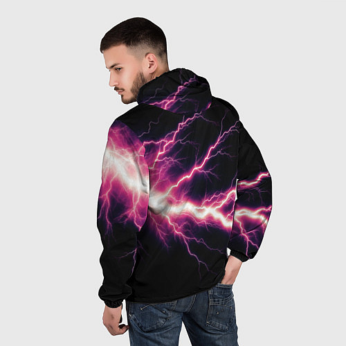 Мужская ветровка Lightning pink / 3D-Белый – фото 4