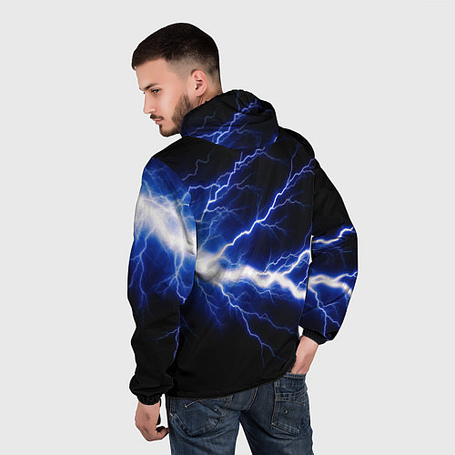 Мужская ветровка Lightning blue / 3D-Белый – фото 4