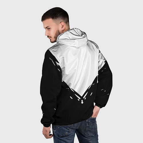 Мужская ветровка Juventus geometry black / 3D-Белый – фото 4