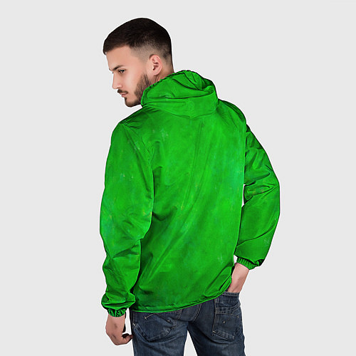 Мужская ветровка Уличный зелёный фонарь / 3D-Белый – фото 4