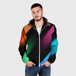 Ветровка с капюшоном мужская Multicoloured, цвет: 3D-белый — фото 2