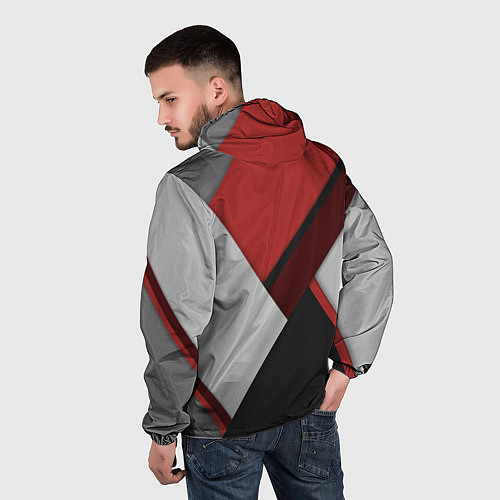 Мужская ветровка Color black red grey / 3D-Белый – фото 4