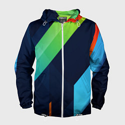 Ветровка с капюшоном мужская Multicolored, цвет: 3D-белый