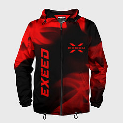 Ветровка с капюшоном мужская Exeed - red gradient вертикально, цвет: 3D-черный