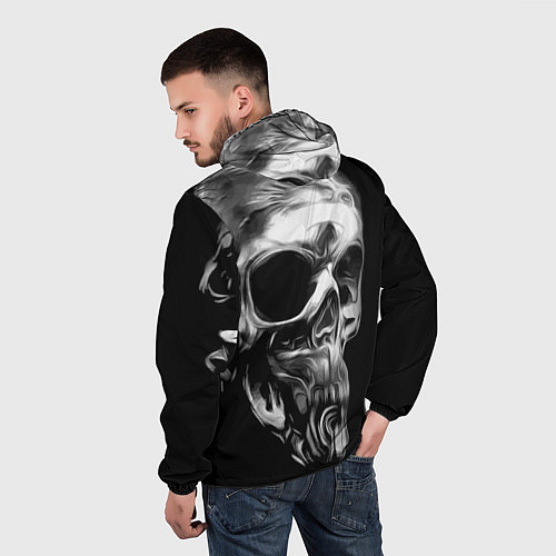 Мужская ветровка Стилизованный череп / 3D-Белый – фото 4