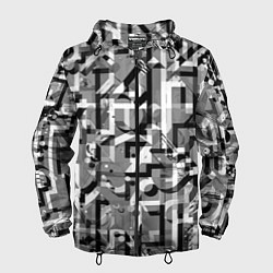 Ветровка с капюшоном мужская Серый объёмный эффект, цвет: 3D-черный