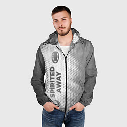 Ветровка с капюшоном мужская Spirited Away - white gradient по-вертикали, цвет: 3D-черный — фото 2