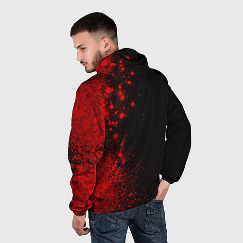 Мужская ветровка Apex Legends - red gradient по-вертикали / 3D-Черный – фото 4