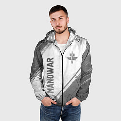 Ветровка с капюшоном мужская Manowar - white gradient вертикально, цвет: 3D-черный — фото 2