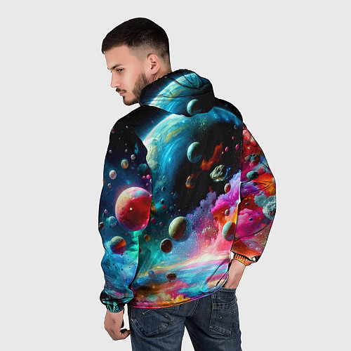 Мужская ветровка Том и Джерри летят в ракете - нейроарт / 3D-Белый – фото 4