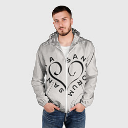 Ветровка с капюшоном мужская Святая святых, цвет: 3D-белый — фото 2