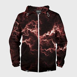 Ветровка с капюшоном мужская Lightning red, цвет: 3D-белый
