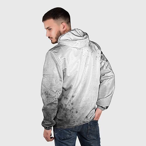 Мужская ветровка Warframe - white gradient вертикально / 3D-Черный – фото 4