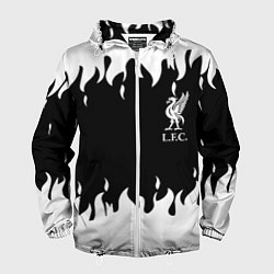 Ветровка с капюшоном мужская Liverpool black flame, цвет: 3D-белый