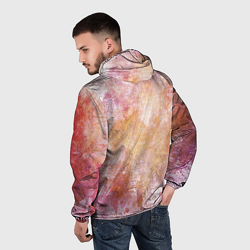 Мужская ветровка Абстракция - atomic gold / 3D-Белый – фото 4