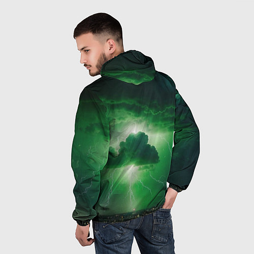 Мужская ветровка Зелёный гром / 3D-Белый – фото 4
