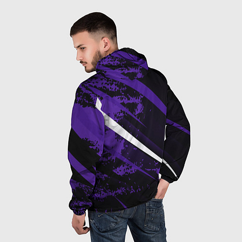 Мужская ветровка Color black purple line / 3D-Белый – фото 4