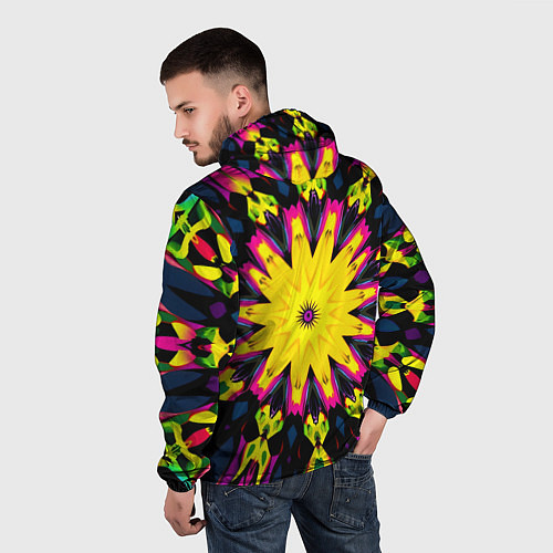 Мужская ветровка Звездный калейдоскоп / 3D-Белый – фото 4