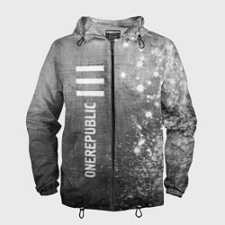 Ветровка с капюшоном мужская OneRepublic - grey gradient по-вертикали, цвет: 3D-черный