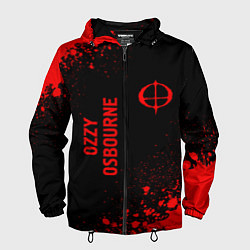Ветровка с капюшоном мужская Ozzy Osbourne - red gradient вертикально, цвет: 3D-черный