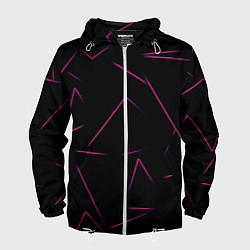 Ветровка с капюшоном мужская Color pink line, цвет: 3D-белый