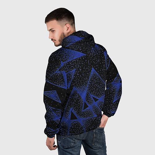 Мужская ветровка Triangles with dots / 3D-Белый – фото 4