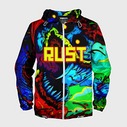 Ветровка с капюшоном мужская Rust hyperbeast, цвет: 3D-белый