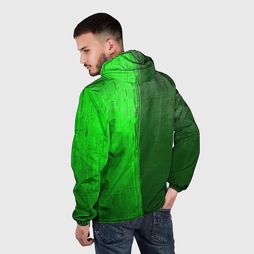 Мужская ветровка Real Madrid - green gradient по-вертикали / 3D-Черный – фото 4