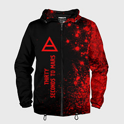 Ветровка с капюшоном мужская Thirty Seconds to Mars - red gradient по-вертикали, цвет: 3D-черный