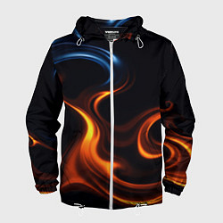 Ветровка с капюшоном мужская The color is fire orange, цвет: 3D-белый
