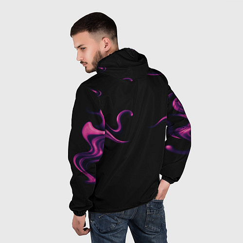 Мужская ветровка Color pink abstraction / 3D-Белый – фото 4