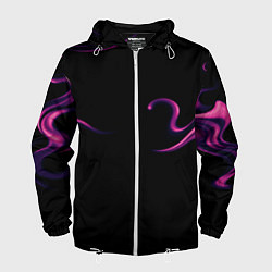 Ветровка с капюшоном мужская Color pink abstraction, цвет: 3D-белый