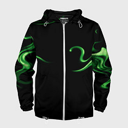 Ветровка с капюшоном мужская The color is light green abstraction, цвет: 3D-белый