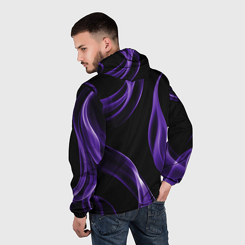 Мужская ветровка Purple abstraction / 3D-Белый – фото 4
