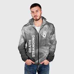 Ветровка с капюшоном мужская Death Stranding - grey gradient вертикально, цвет: 3D-черный — фото 2