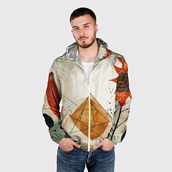 Ветровка с капюшоном мужская Boho style, цвет: 3D-белый — фото 2
